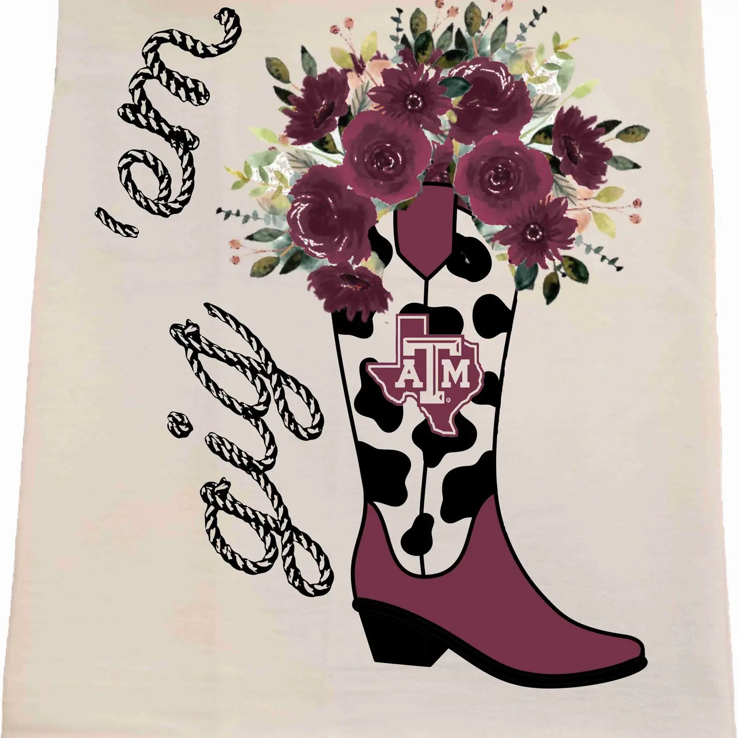 Aggie Texas Boot Tea Towel