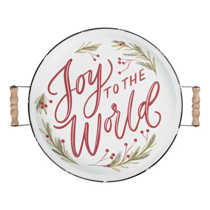 Joy to the World Enamel Tray