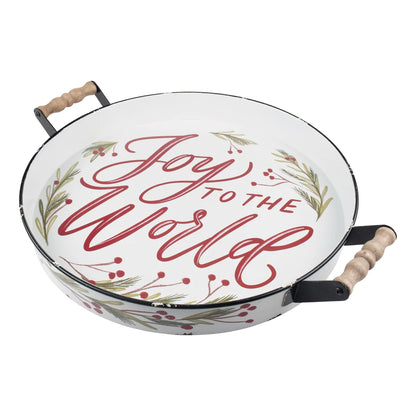 Joy to the World Enamel Tray