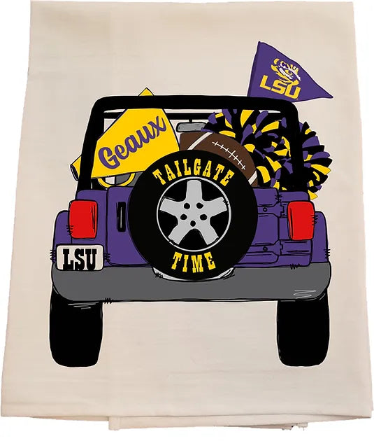 LSU jeep tea towel