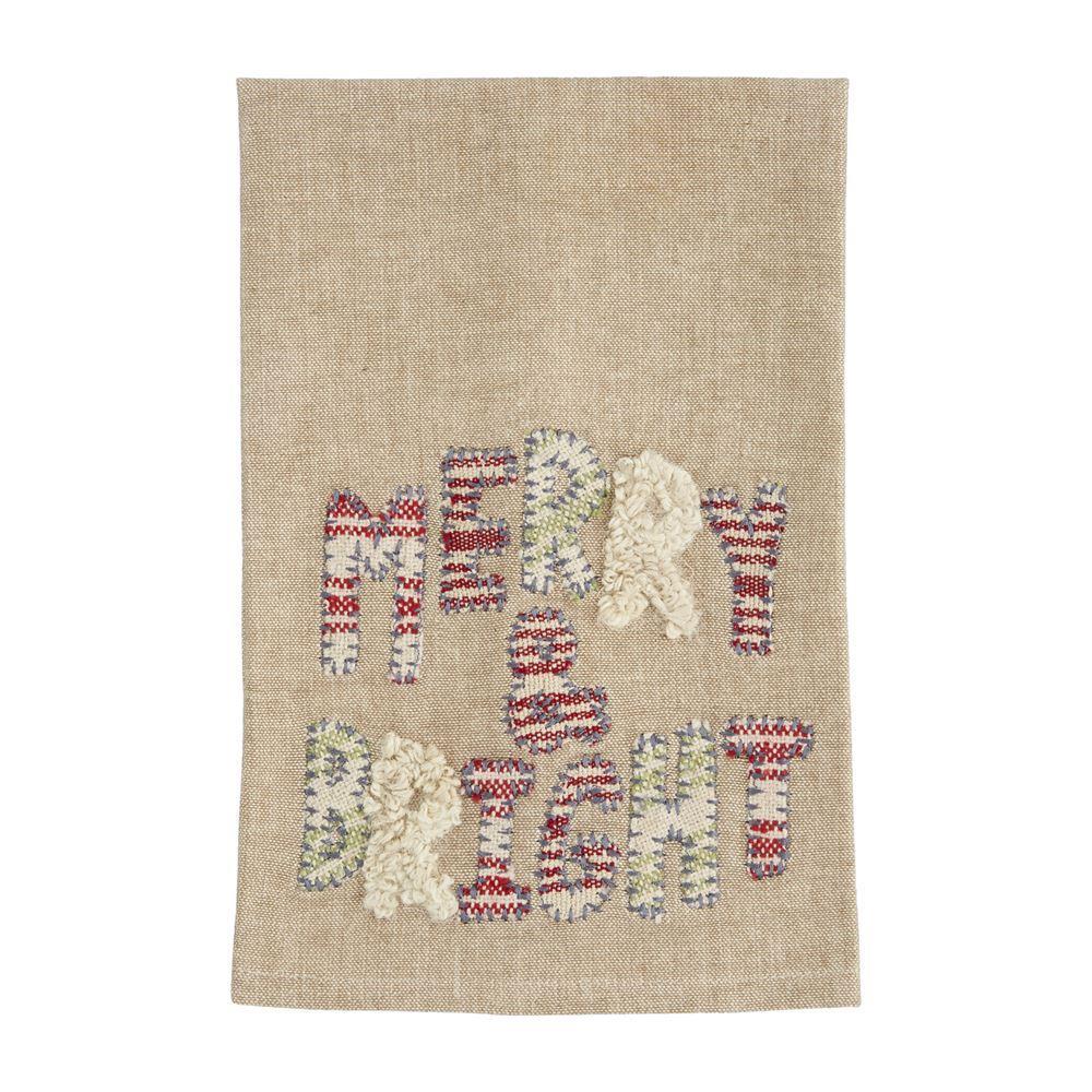 Merry & Bright Rustic Tea Towel